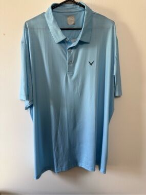 Callaway Light Blue Men's Golf Polo with Chest Logo